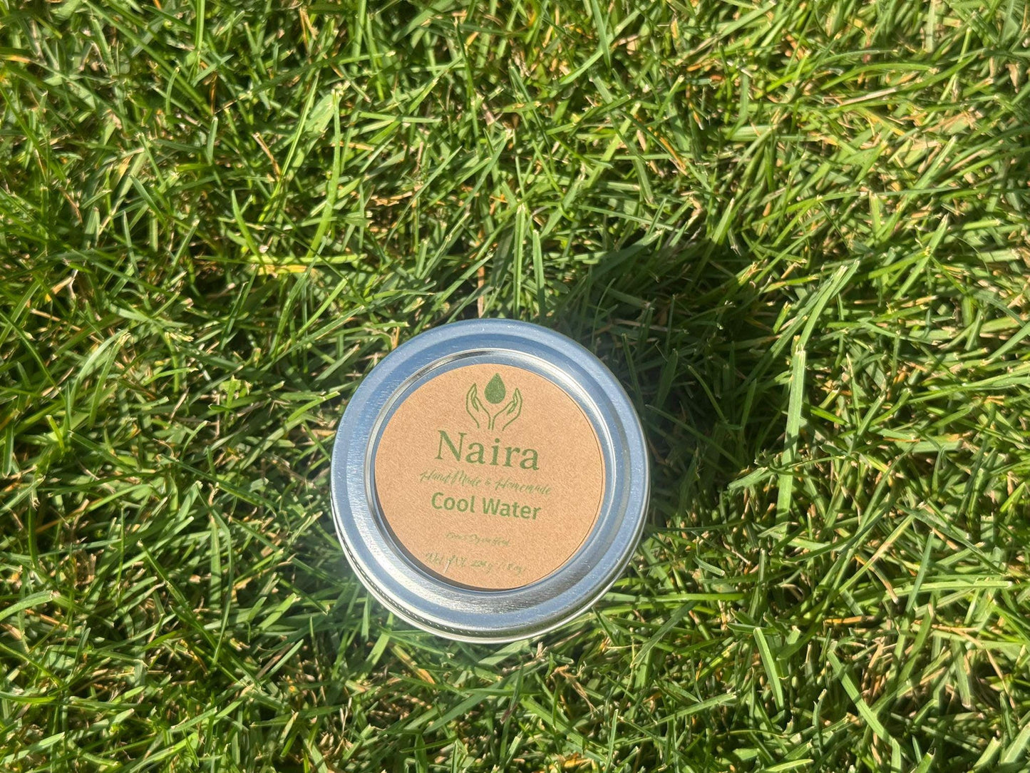 Cool Water Soy Coconut Wax Candle – Lavender & Aquatic Scent – Fresh Herbal Aromatherapy Gift – 8 oz Hand Poured