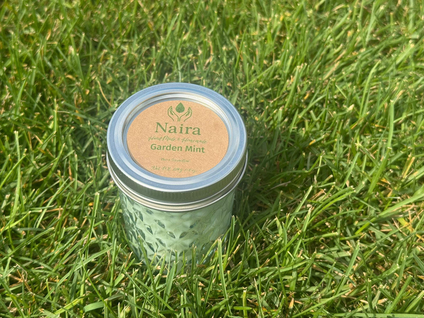 Garden Mint Soy & Coconut Wax Candle – Mint, Lemon, Eucalyptus, Rosemary – Fresh Herbal Aromatherapy Gift – 8 oz Hand Poured