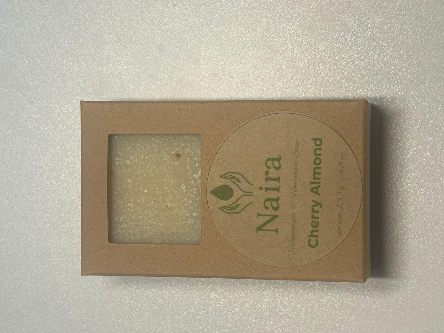 Cherry Almond Handmade Soap – Natural Moisturizing Bar with Shea Butter & Oatmeal Exfoliant – Cold Process Artisan Soap for Sensitive Skin