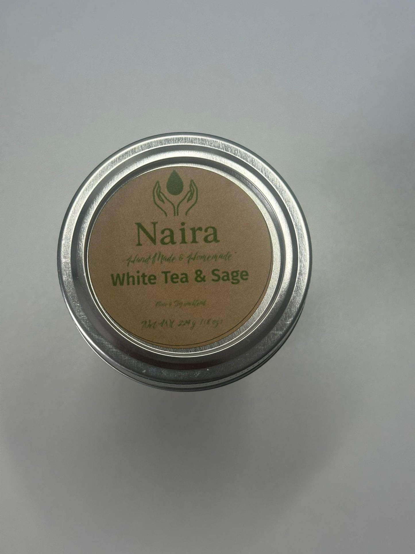 White Tea and Sage Soy & Coconut Wax Candle – Lemon, White Tea, Sage – Clean Herbal Aromatherapy Gift – 8 oz Hand Poured