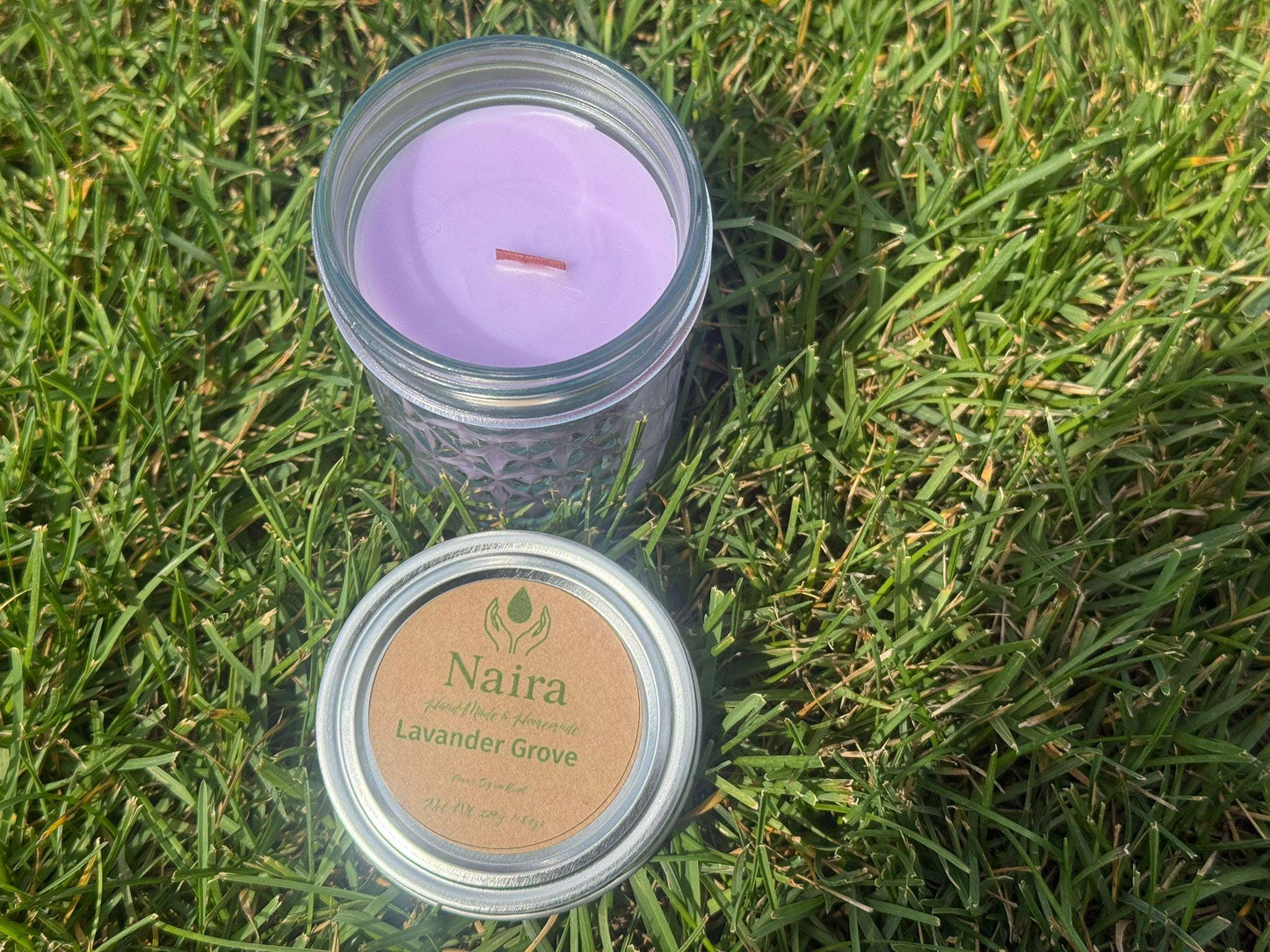 Lavender Grove Soy & Coconut Wax Candle – Lavender Vanilla, Lemon, Eucalyptus, Rosemary – Calming Aromatherapy Gift – 8 oz