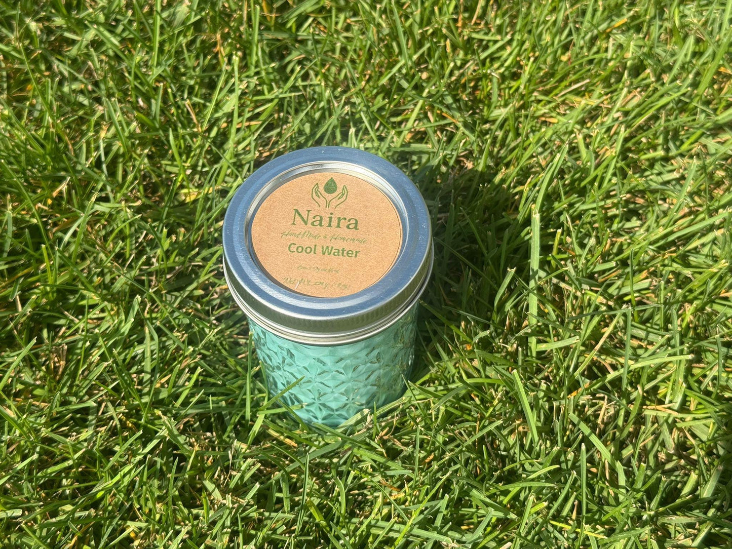Cool Water Soy  Coconut Wax Candle – Lavender & Aquatic Scent – Fresh Herbal Aromatherapy Gift – 8 oz Hand Poured