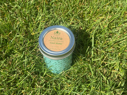 Cool Water Soy  Coconut Wax Candle – Lavender & Aquatic Scent – Fresh Herbal Aromatherapy Gift – 8 oz Hand Poured