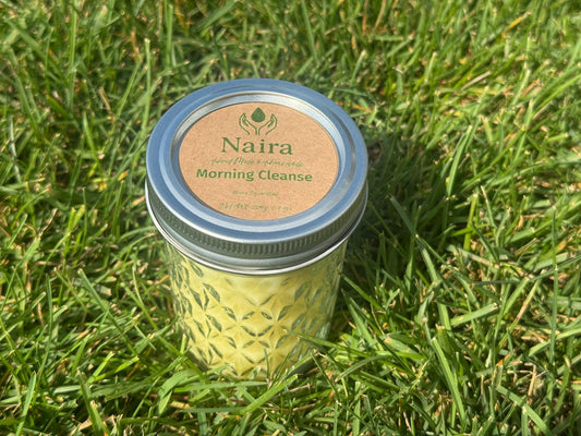 Morning Cleanse Soy & Coconut Wax Candle – Lemon, Eucalyptus, Rosemary – Fresh Herbal Aromatherapy Gift – 8 oz Hand Poured