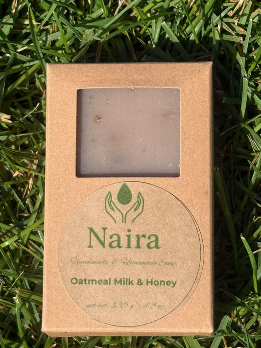 Oatmeal Milk & Honey Handmade Soap – Cold Process Natural Bar with Shea Butter – Gentle Exfoliating Artisan Soap for Sensitive Skin