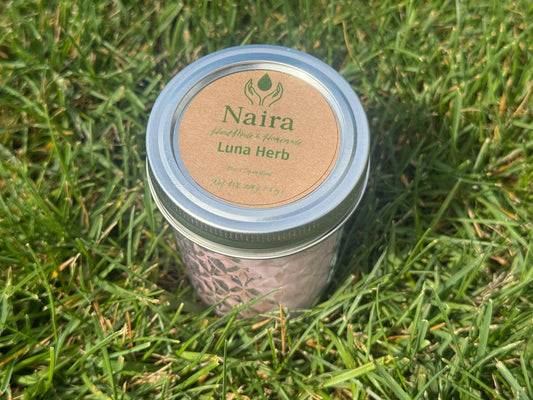 Luna Herb Soy & Coconut Wax Candle – Lavender Vanilla, Eucalyptus – Calming Herbal Aromatherapy Gift – 8 oz Hand Poured
