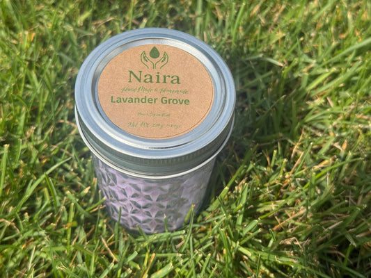Lavender Grove Soy & Coconut Wax Candle – Lavender Vanilla, Lemon, Eucalyptus, Rosemary – Calming Aromatherapy Gift – 8 oz