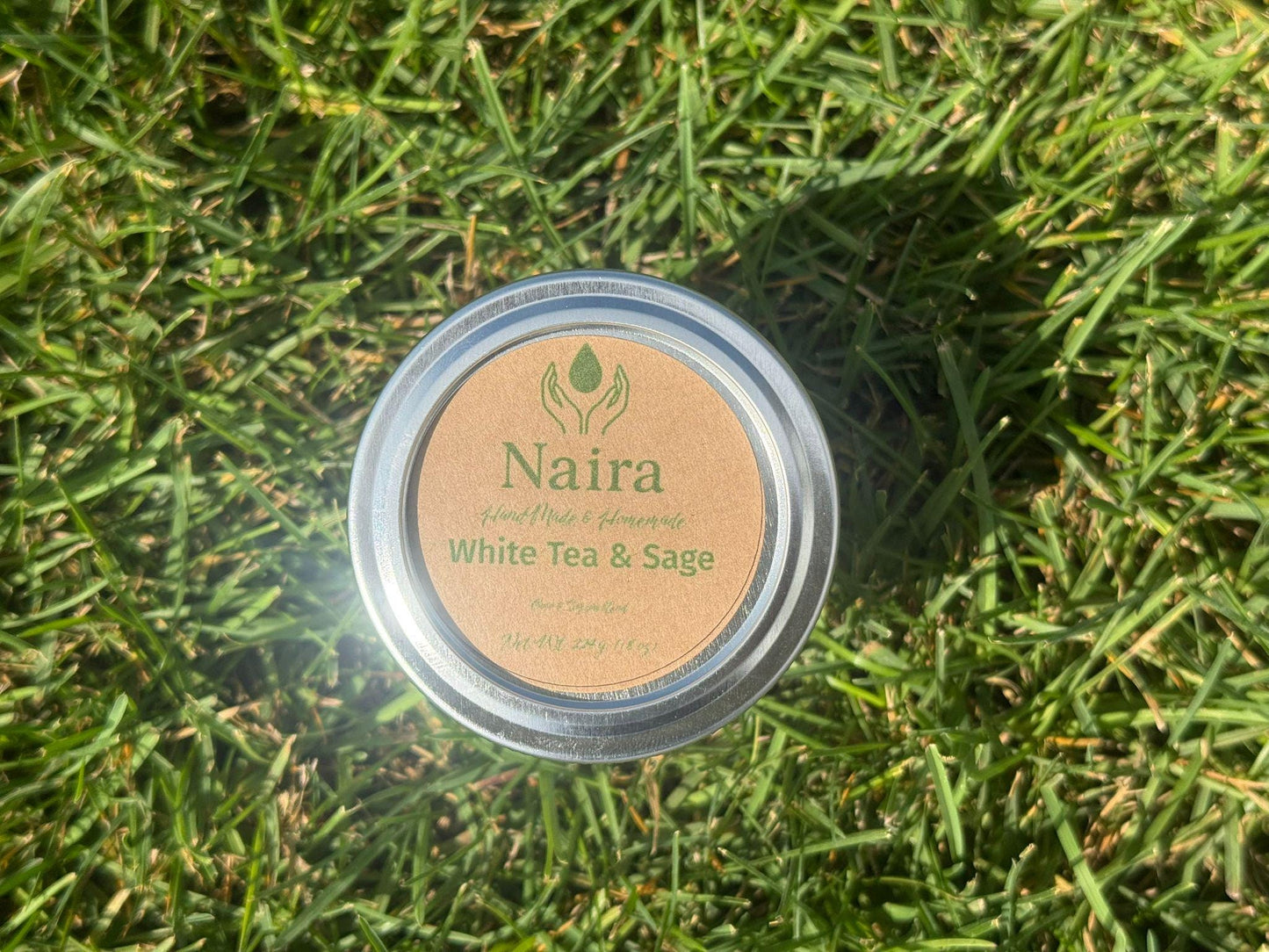 White Tea and Sage Soy & Coconut Wax Candle – Lemon, White Tea, Sage – Clean Herbal Aromatherapy Gift – 8 oz Hand Poured