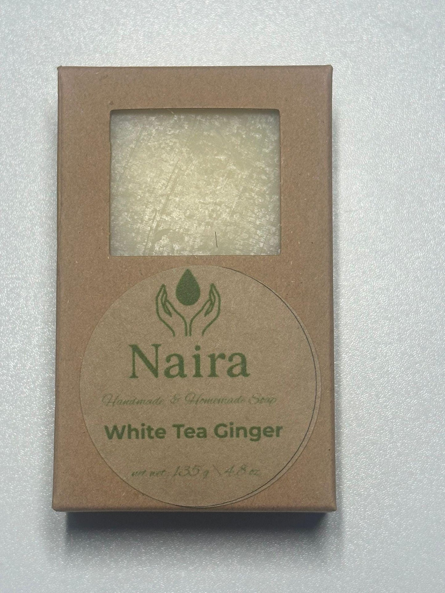 White Tea & Ginger Soap – Cold Process, Handmade Natural Bar with Organic Shea Butter – Moisturizing Gift for Bath and Body