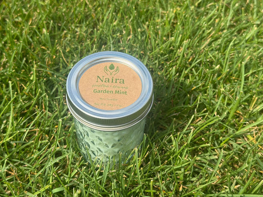 Garden Mint Soy & Coconut Wax Candle – Mint, Lemon, Eucalyptus, Rosemary – Fresh Herbal Aromatherapy Gift – 8 oz Hand Poured
