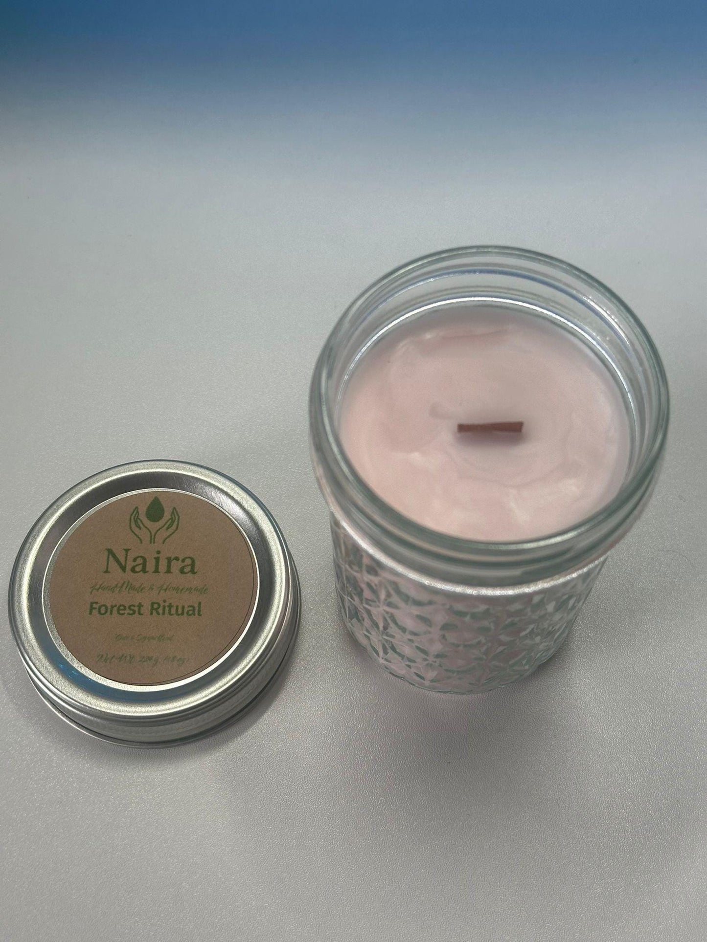 Forest Ritual Soy & Coconut Wax Candle – Sandalwood, Patchouli, Rosemary, Lavender, Eucalyptus – Earthy Herbal Gift – 8 oz