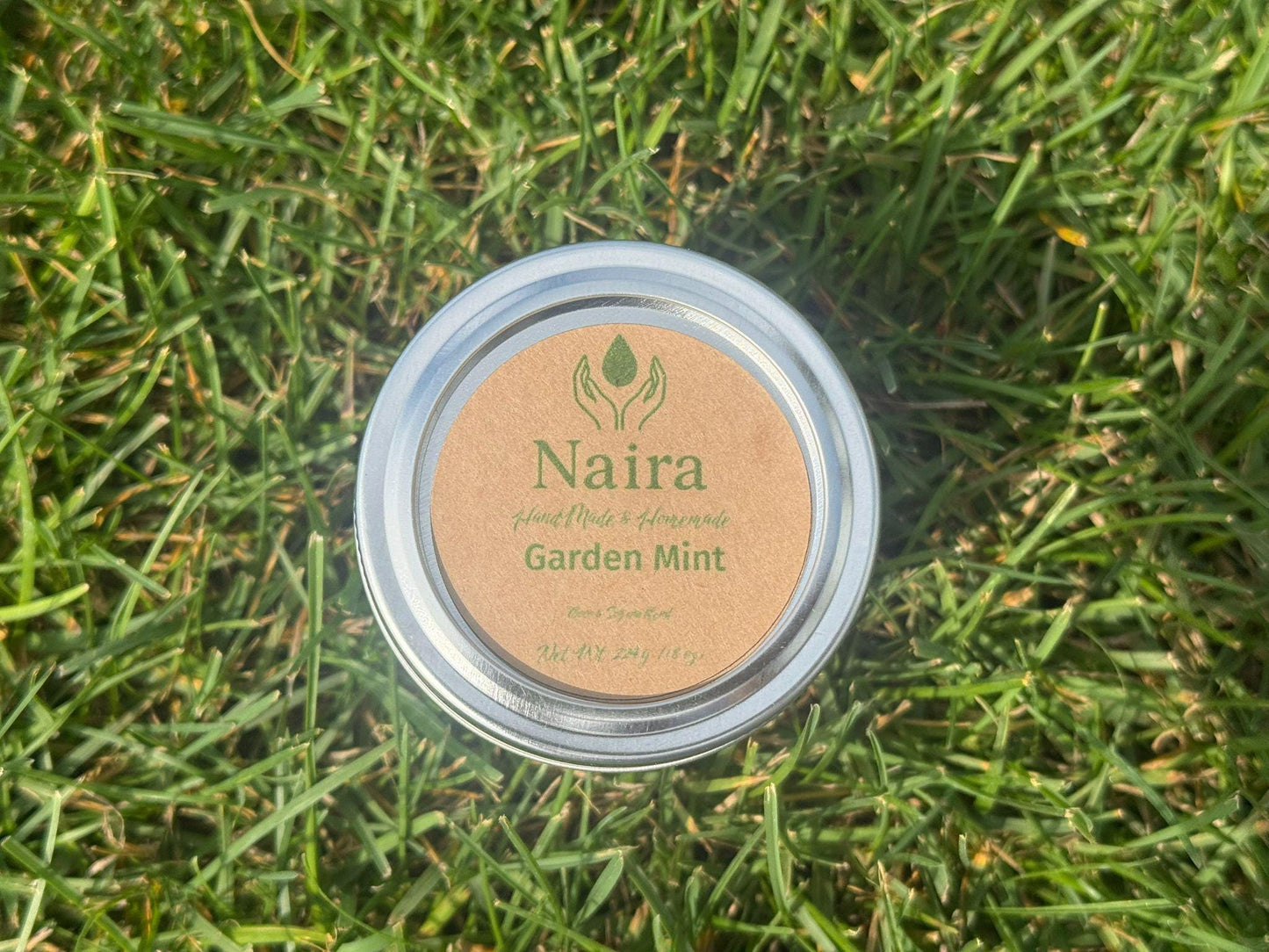 Garden Mint Soy & Coconut Wax Candle – Mint, Lemon, Eucalyptus, Rosemary – Fresh Herbal Aromatherapy Gift – 8 oz Hand Poured