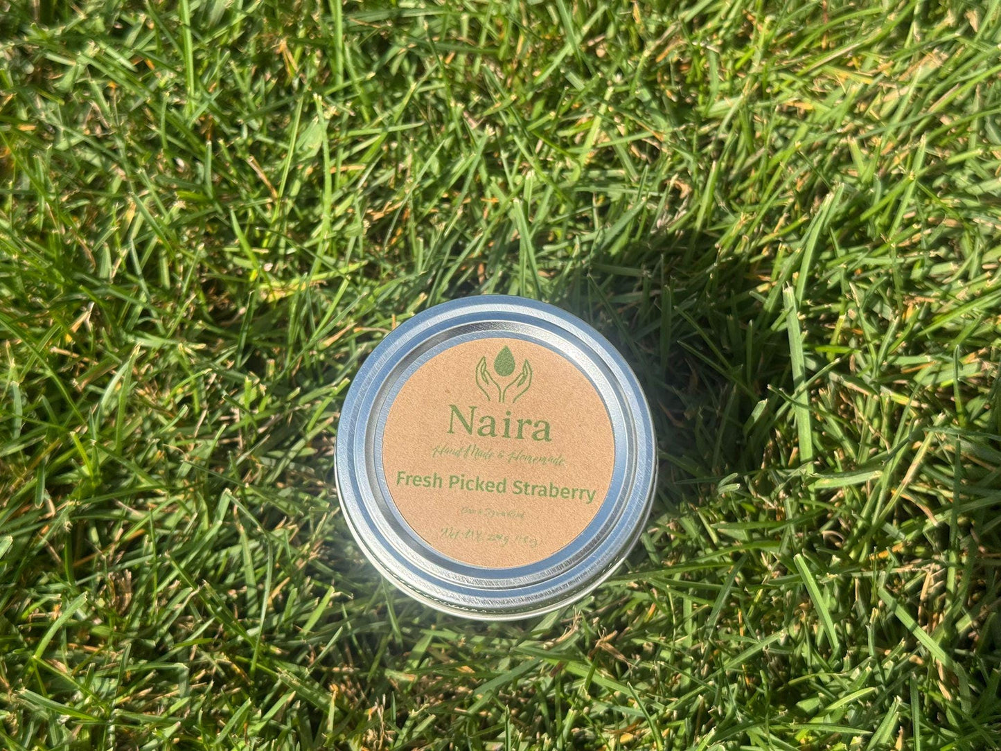 Fresh Picked Strawberry Soy & Coconut Wax Candle – Strawberry, Lemon – Fruity Bright Aromatherapy Gift – 8 oz Hand Poured